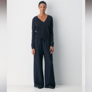 Aritzia Black Wide-Leg Trousers